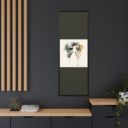 Framed Matte Canvas Art — Abstract Watercolor Faces Wall Print