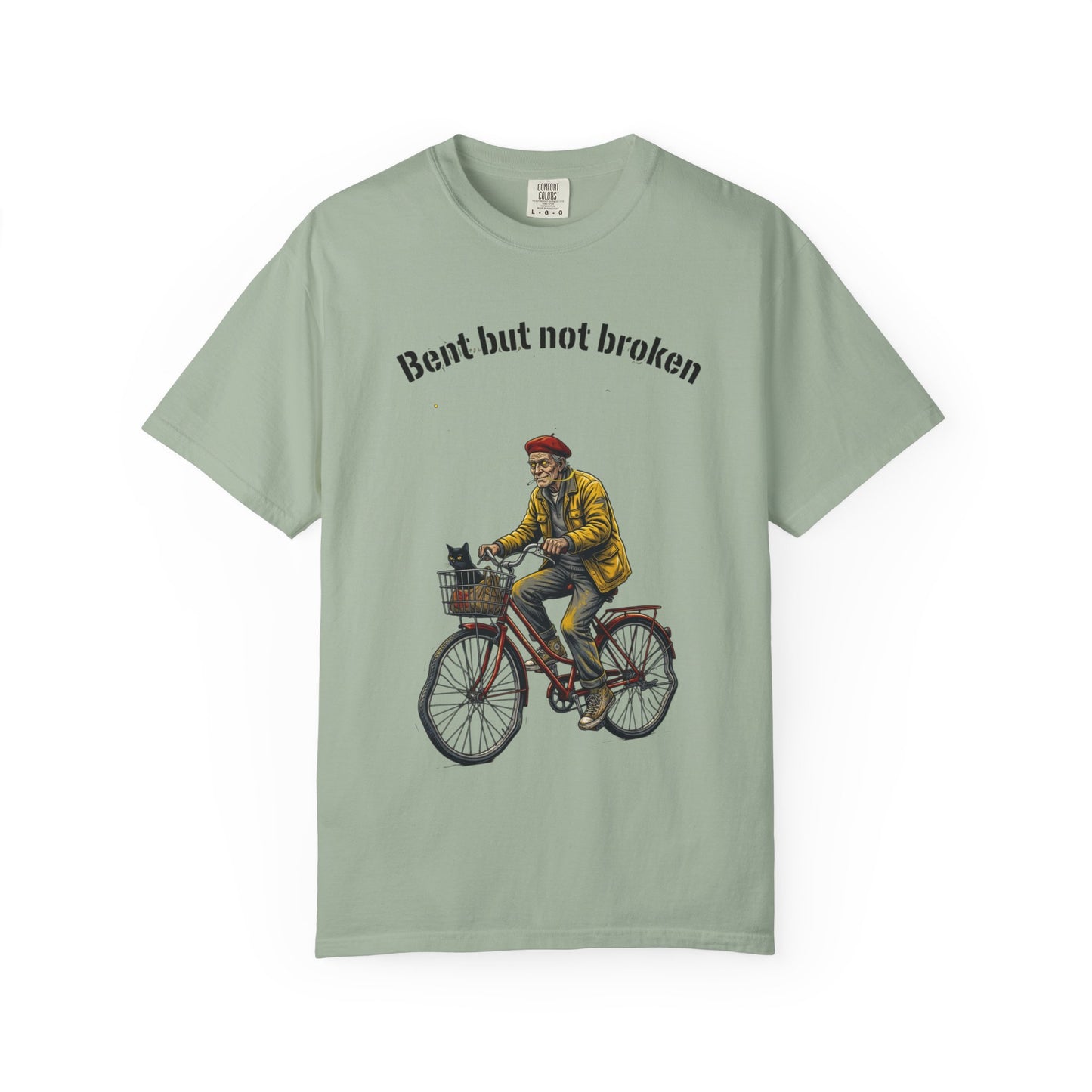 T-Shirt — "Bent but not broken" Vintage Bicyclist Graphic Tee