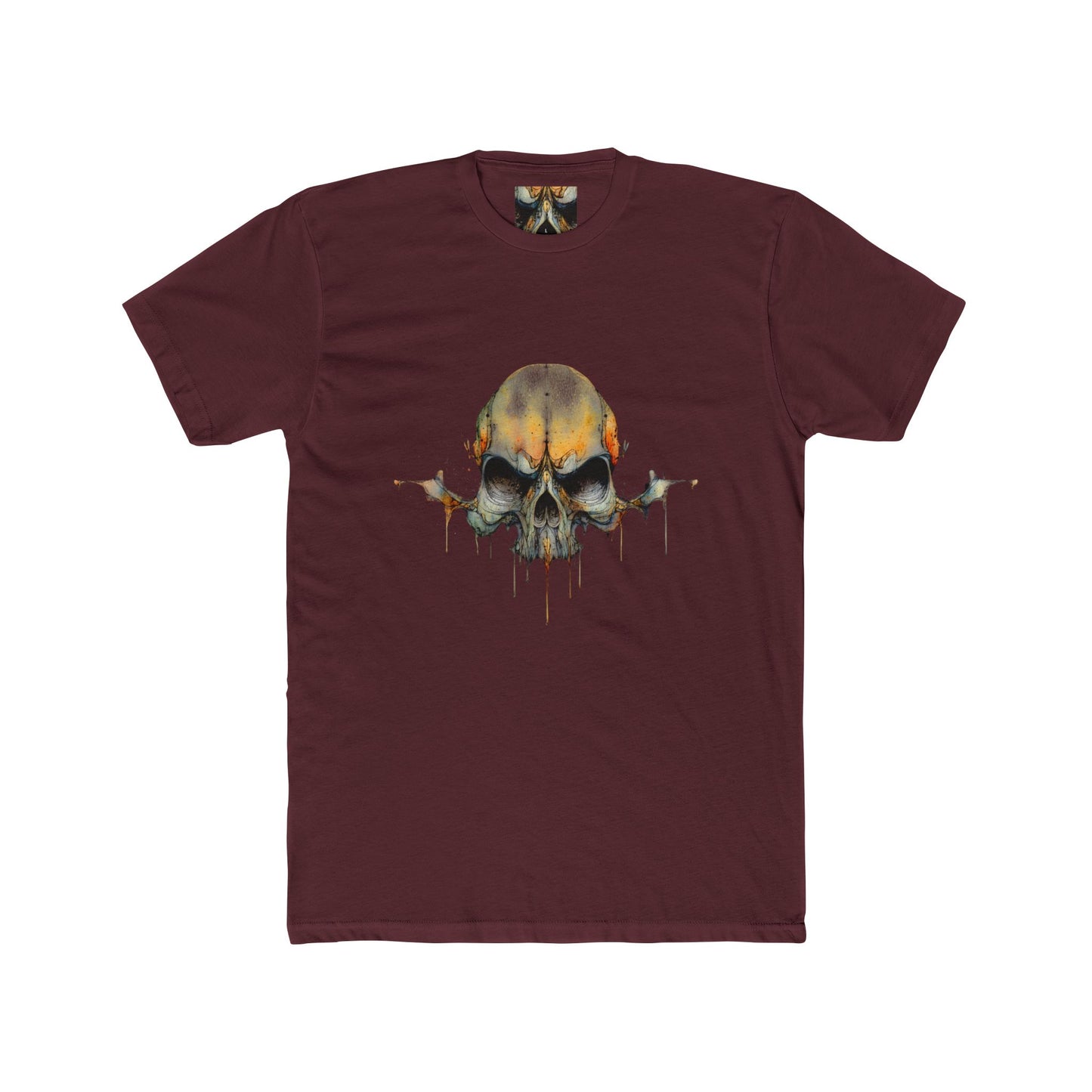 Skull Drip Graphic Tee — Watercolor Skull T-Shirt