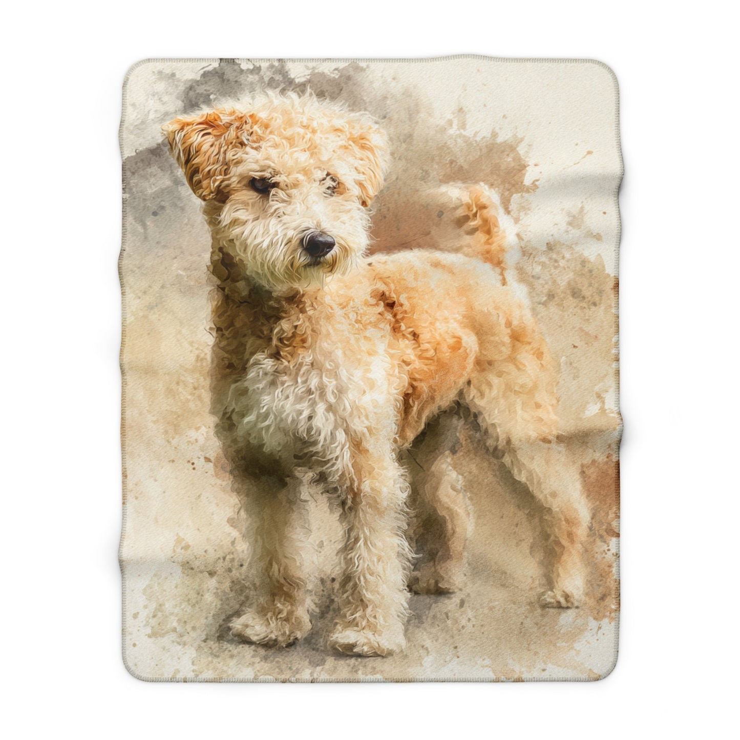 The Pumi Soft Sherpa Blanket with Watercolor Wheaten Terrier — Cozy Dog Lover Throw