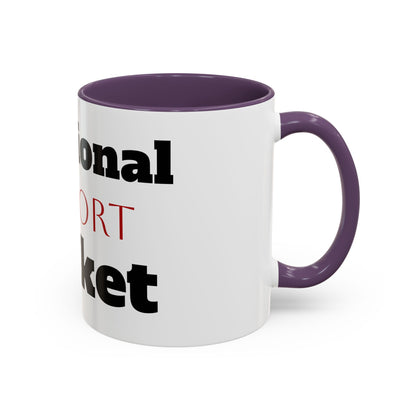 Emotional Support Bucket Coffee Mug — Funny Mental Health Support Accent Mug (11/15oz)
