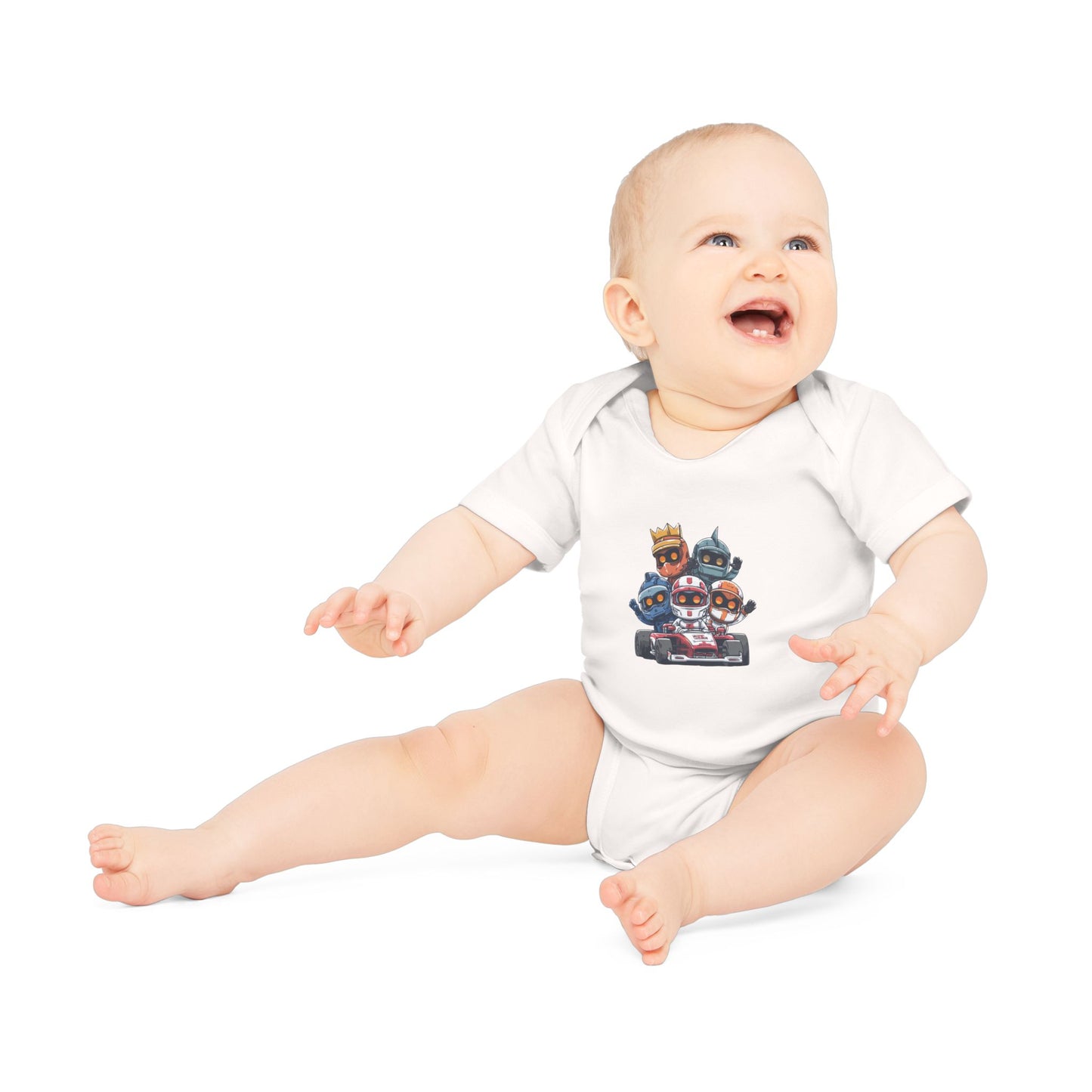 Baby Bodysuit — Cute Racing Kart Crew Graphic Organic Infant One-Piece