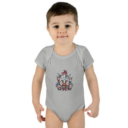 Baby Bodysuit — Cute Cartoon Viking Family Graphic