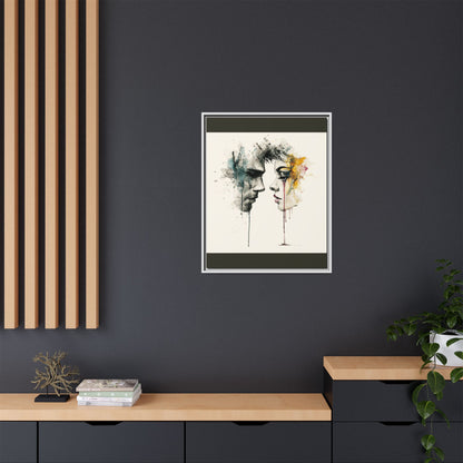 Framed Matte Canvas Art — Abstract Watercolor Faces Wall Print