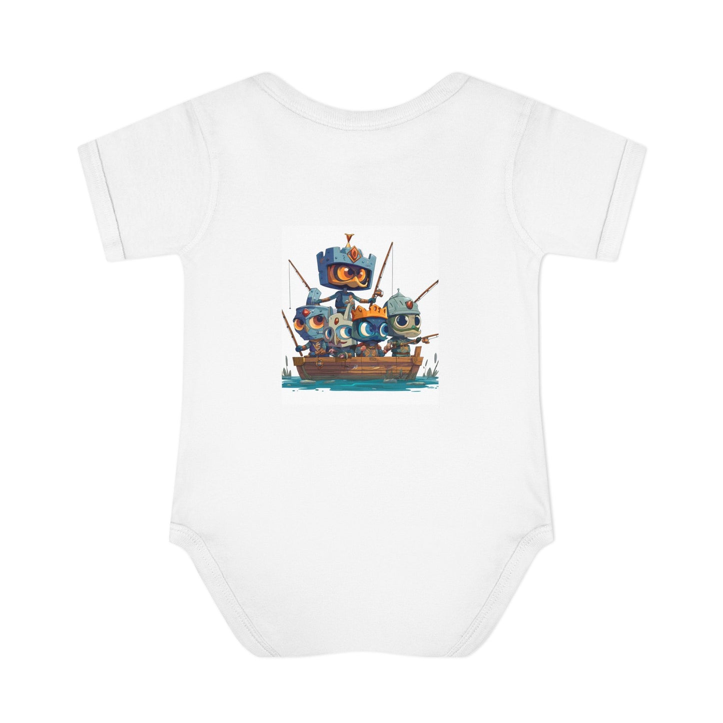 Infant Baby Rib Bodysuit-Baby Knights fishing