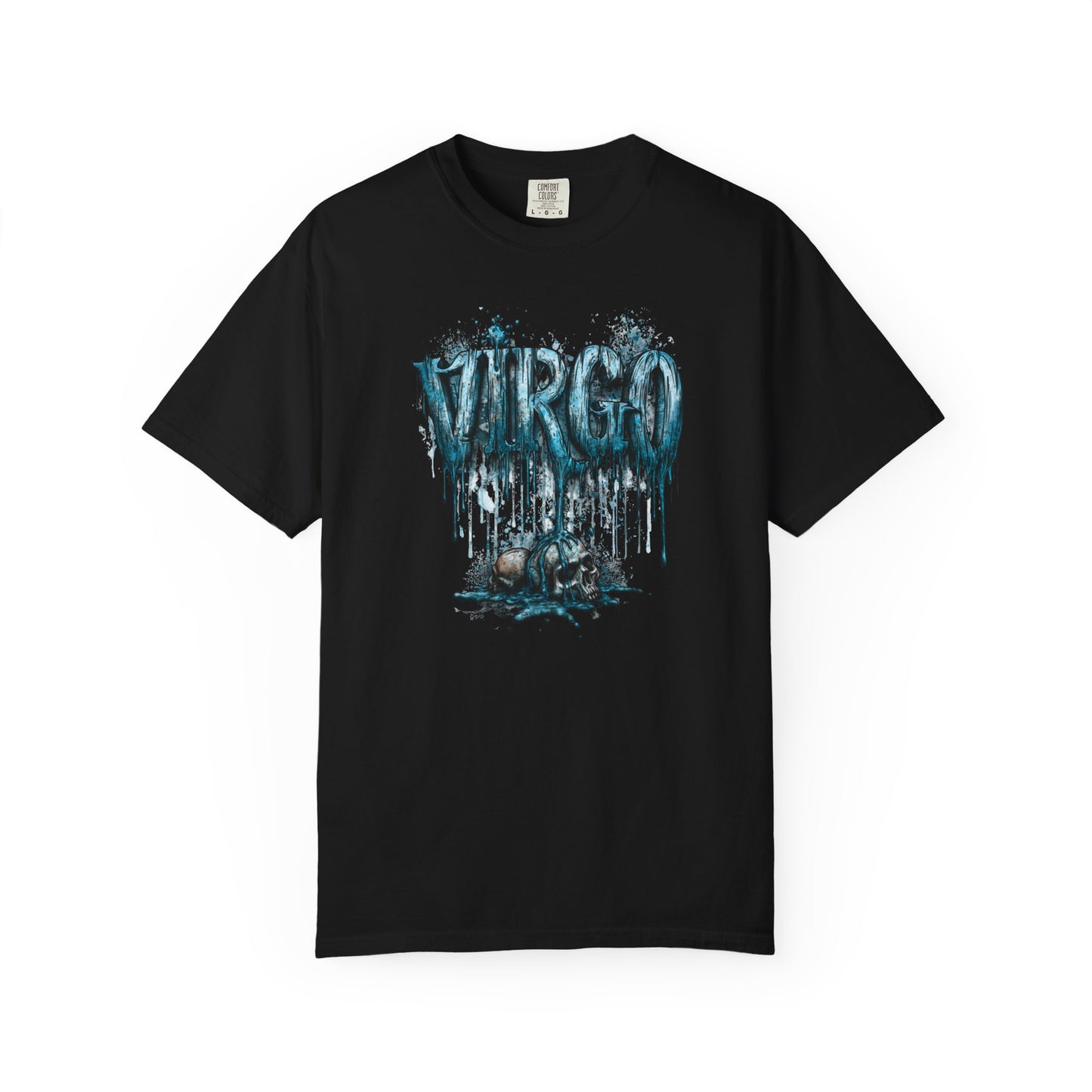 Virgo Graphic T-Shirt — Grunge Zodiac Tee with 'Virgo' Dripping Design
