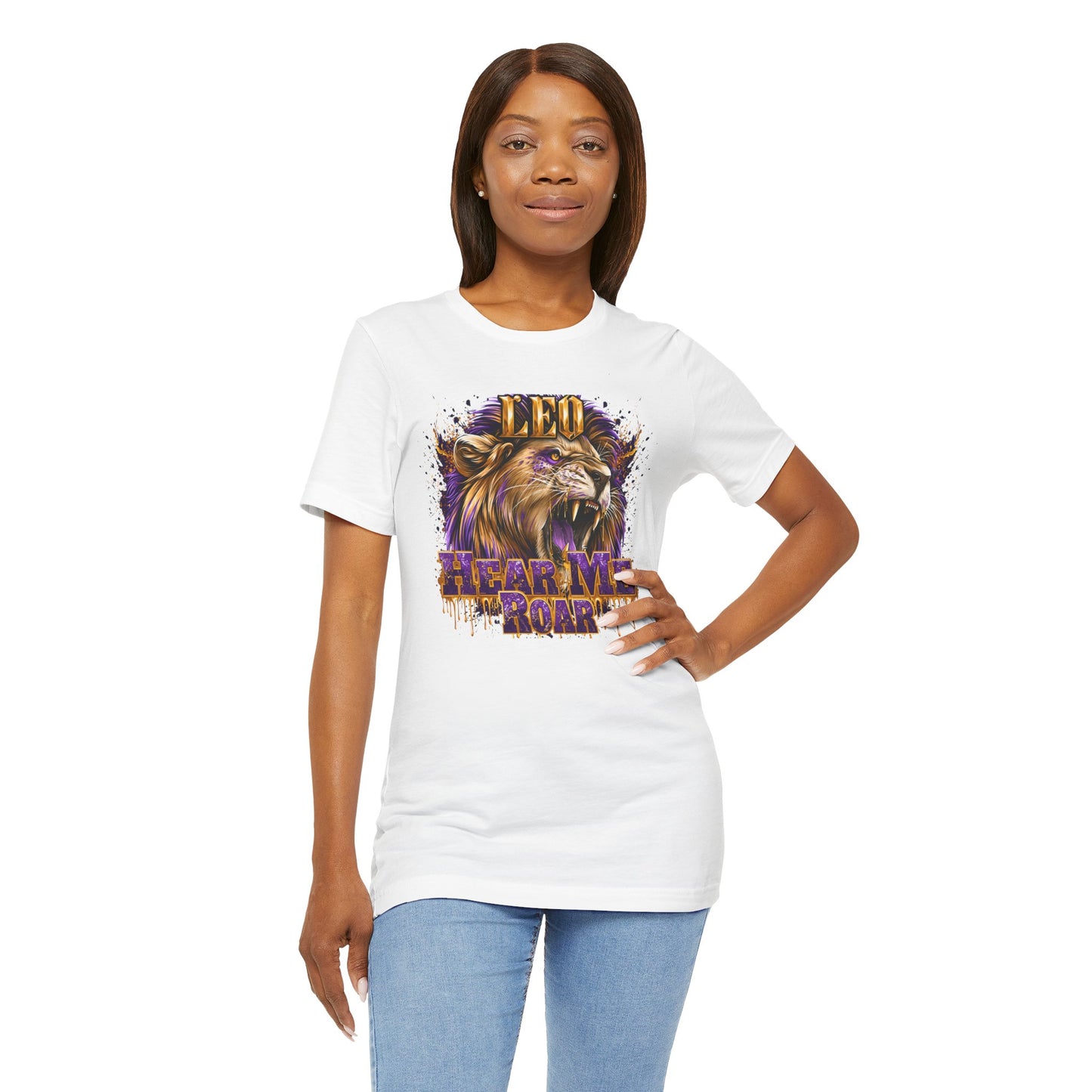 Leo-Hear Me Roar-Zodiac Unisex Jersey Short Sleeve Tee