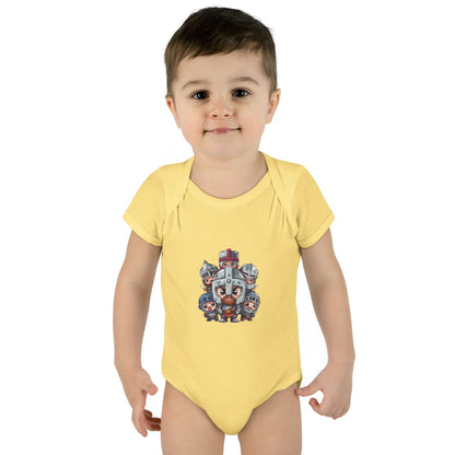 Baby Bodysuit — Cute Cartoon Viking Family Graphic
