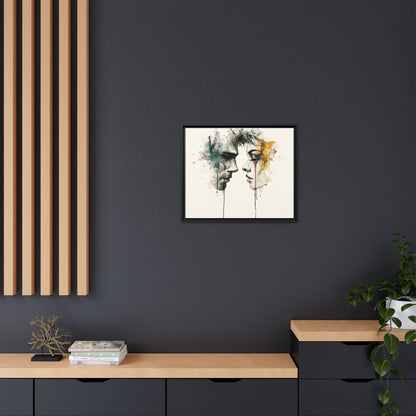 Framed Matte Canvas Art — Abstract Watercolor Faces Wall Print