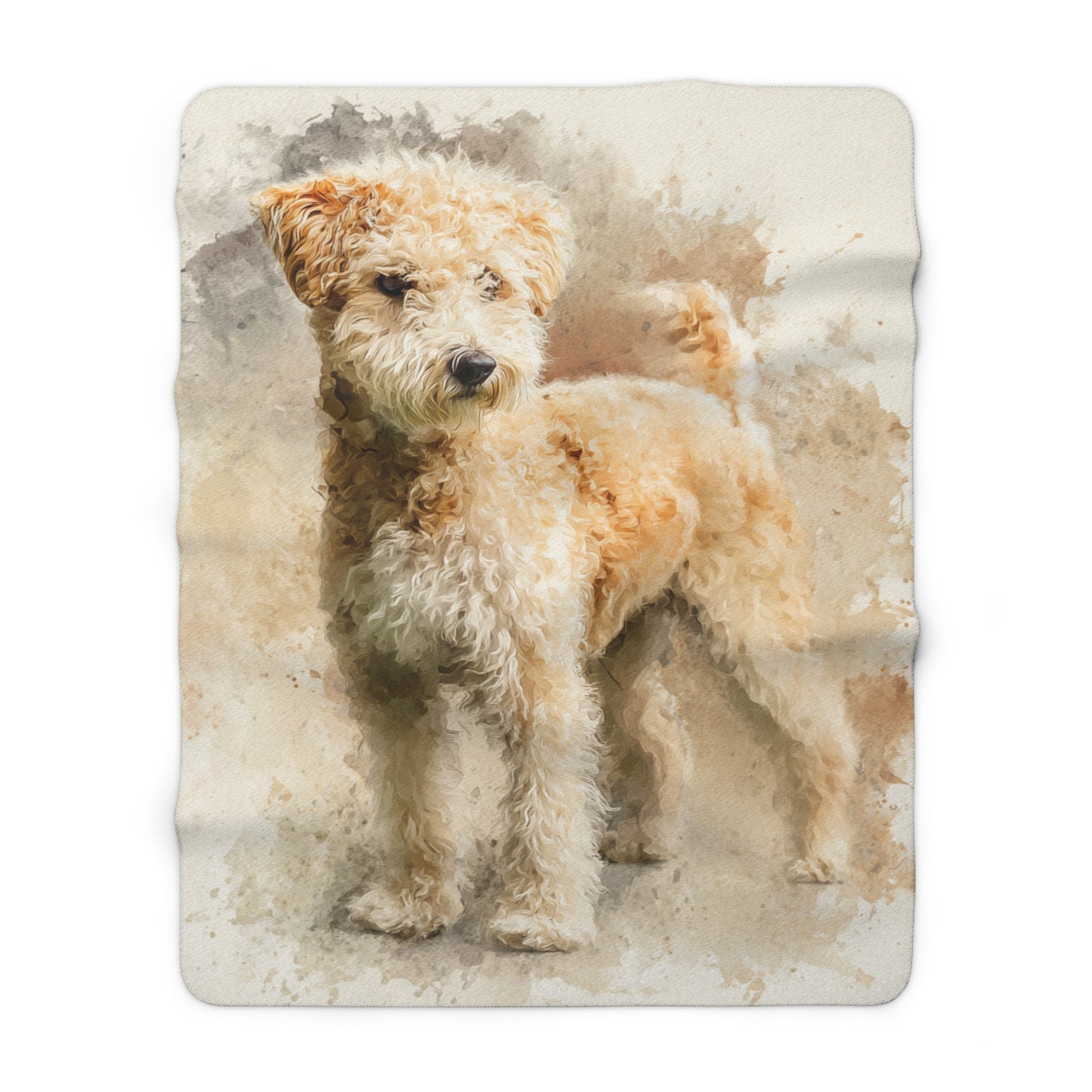 The Pumi Soft Sherpa Blanket with Watercolor Wheaten Terrier — Cozy Dog Lover Throw