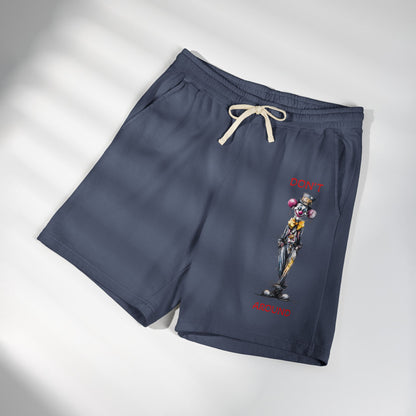 Don't Around Sweat Shorts — Graphic Clown Illustration Fleece Shorts