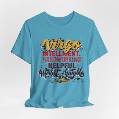 Virgo T‑Shirt for Her — "Intelligent, Hardworking, Helpful, Modest & Humble" Zodiac Tee