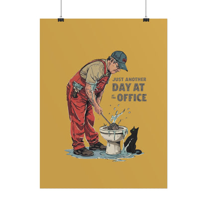 Rolled Poster — "Just Another Day at the Office" Plumber Retro Wall Art