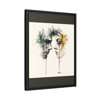 Framed Matte Canvas Art — Abstract Watercolor Faces Wall Print