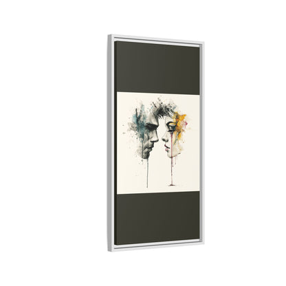 Framed Matte Canvas Art — Abstract Watercolor Faces Wall Print