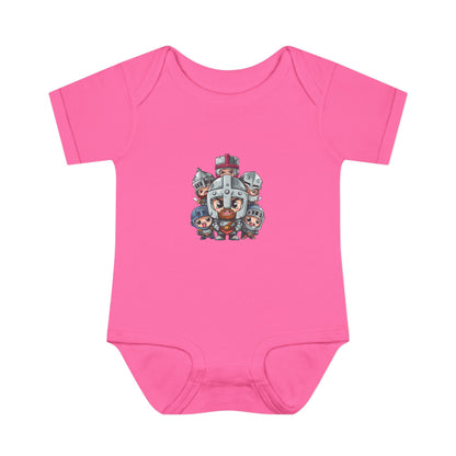 Baby Bodysuit — Cute Cartoon Viking Family Graphic