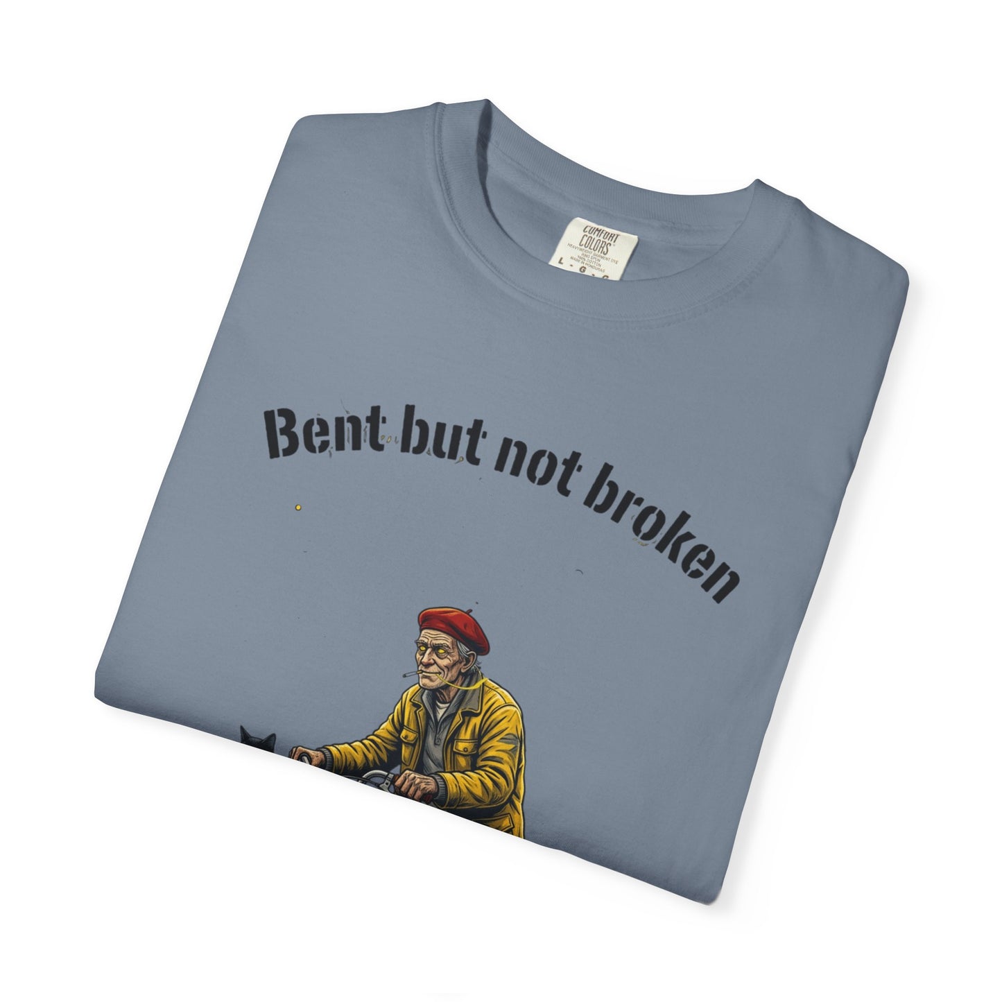 T-Shirt — "Bent but not broken" Vintage Bicyclist Graphic Tee