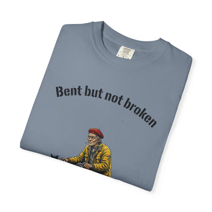 T-Shirt — "Bent but not broken" Vintage Bicyclist Graphic Tee