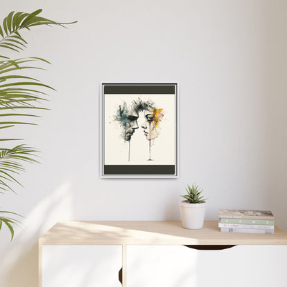 Framed Matte Canvas Art — Abstract Watercolor Faces Wall Print