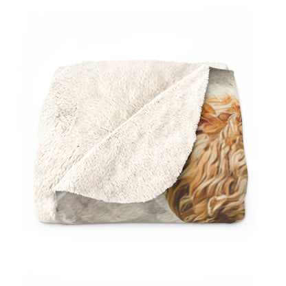The Pumi Soft Sherpa Blanket with Watercolor Wheaten Terrier — Cozy Dog Lover Throw