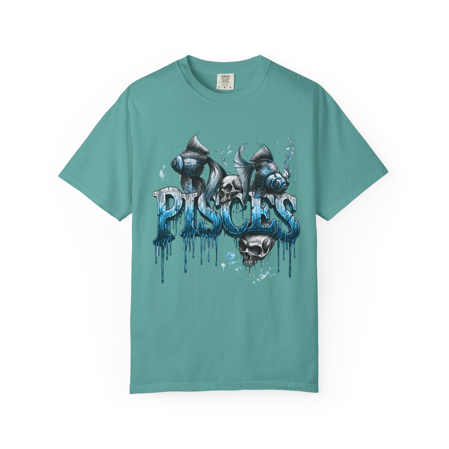 Pisces Zodiac T-Shirt — Artistic Drip Fish Graphic Tee