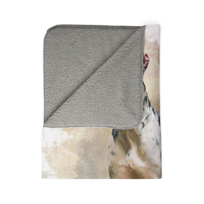 Great Dane Watercolor Fleece Sherpa Blanket — Cozy Dog Lover Throw
