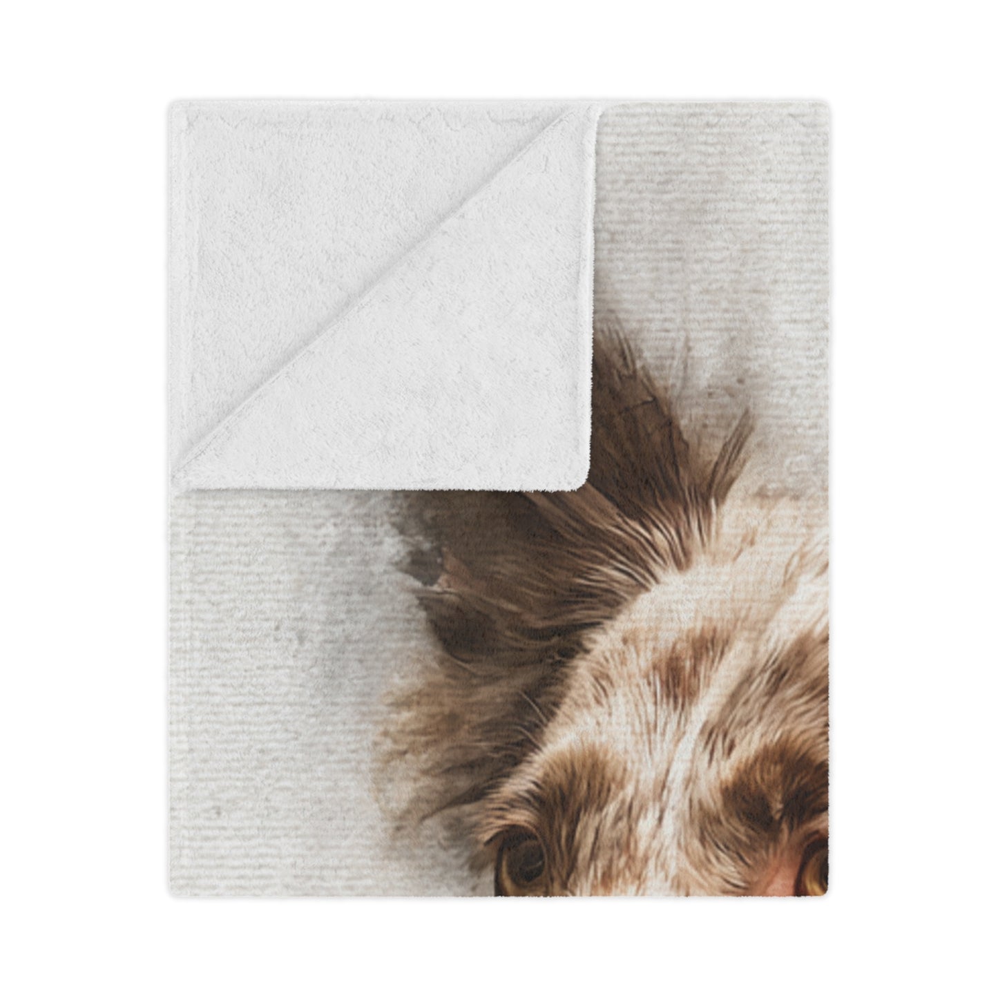 The Mudi (pronounced "moodie") Portrait Minky Blanket — Soft Watercolor Dog Throw