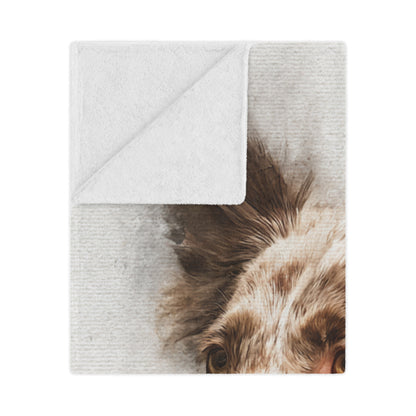 The Mudi (pronounced "moodie") Portrait Minky Blanket — Soft Watercolor Dog Throw