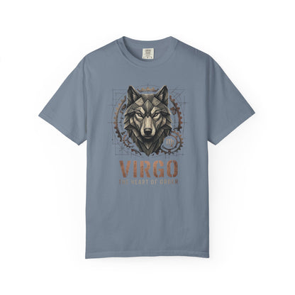 Virgo Wolf T-Shirt for Him — "The Heart of Order" Zodiac Tee