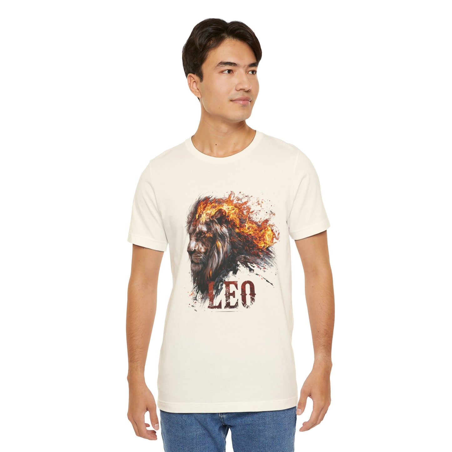 Leo Fire Lion Zodiac T‑Shirt — Bold Flaming Lion Graphic Tee for Leo Birthday