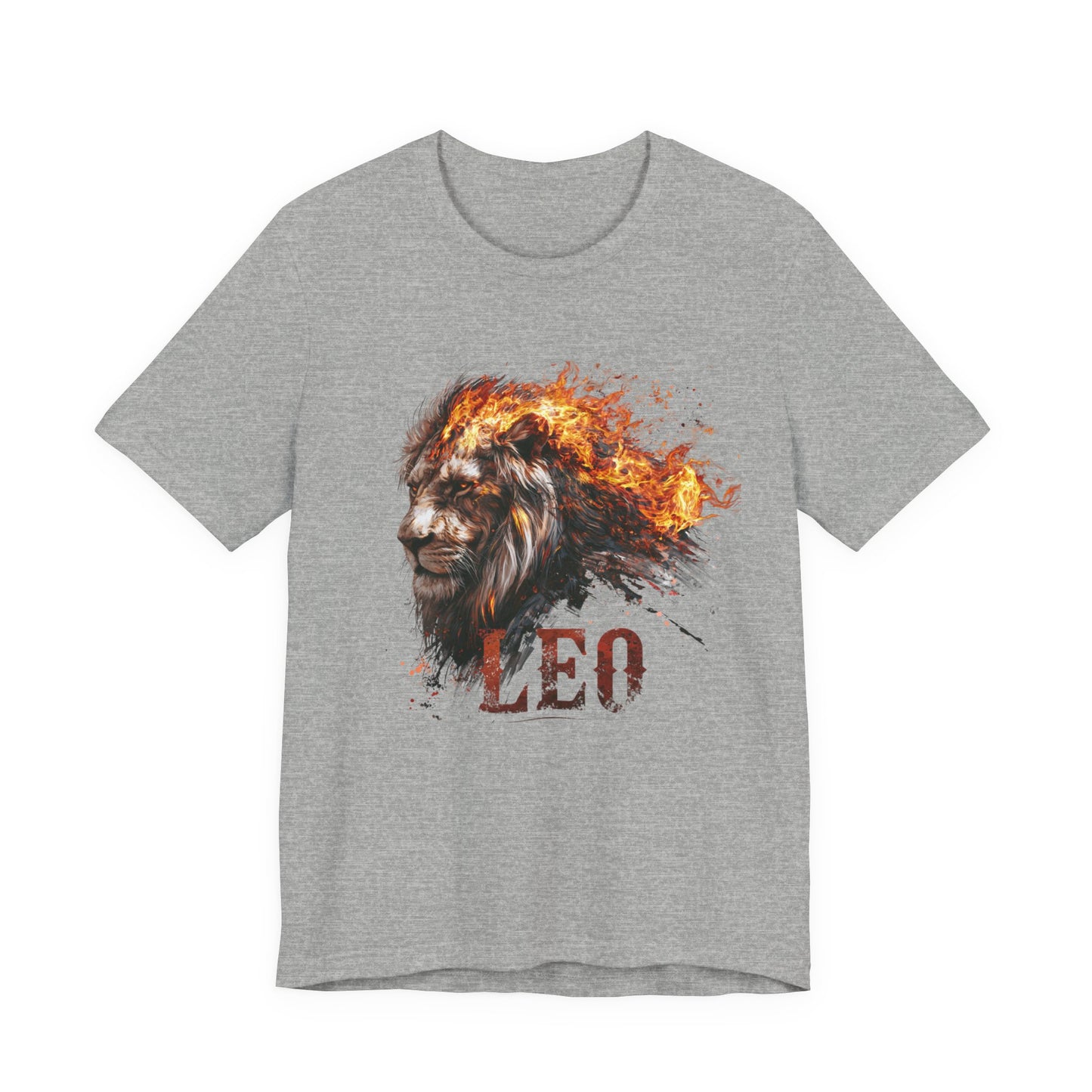 Leo Fire Lion Zodiac T‑Shirt — Bold Flaming Lion Graphic Tee for Leo Birthday
