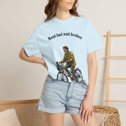 T-Shirt — "Bent but not broken" Vintage Bicyclist Graphic Tee