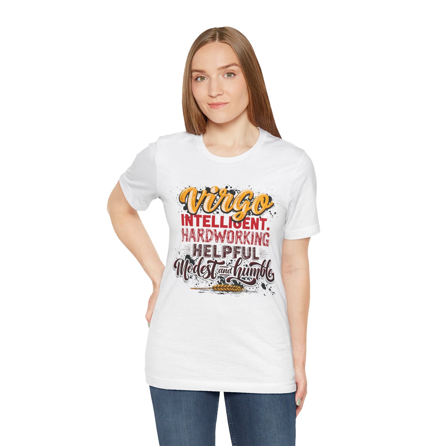 Virgo T‑Shirt for Her — "Intelligent, Hardworking, Helpful, Modest & Humble" Zodiac Tee