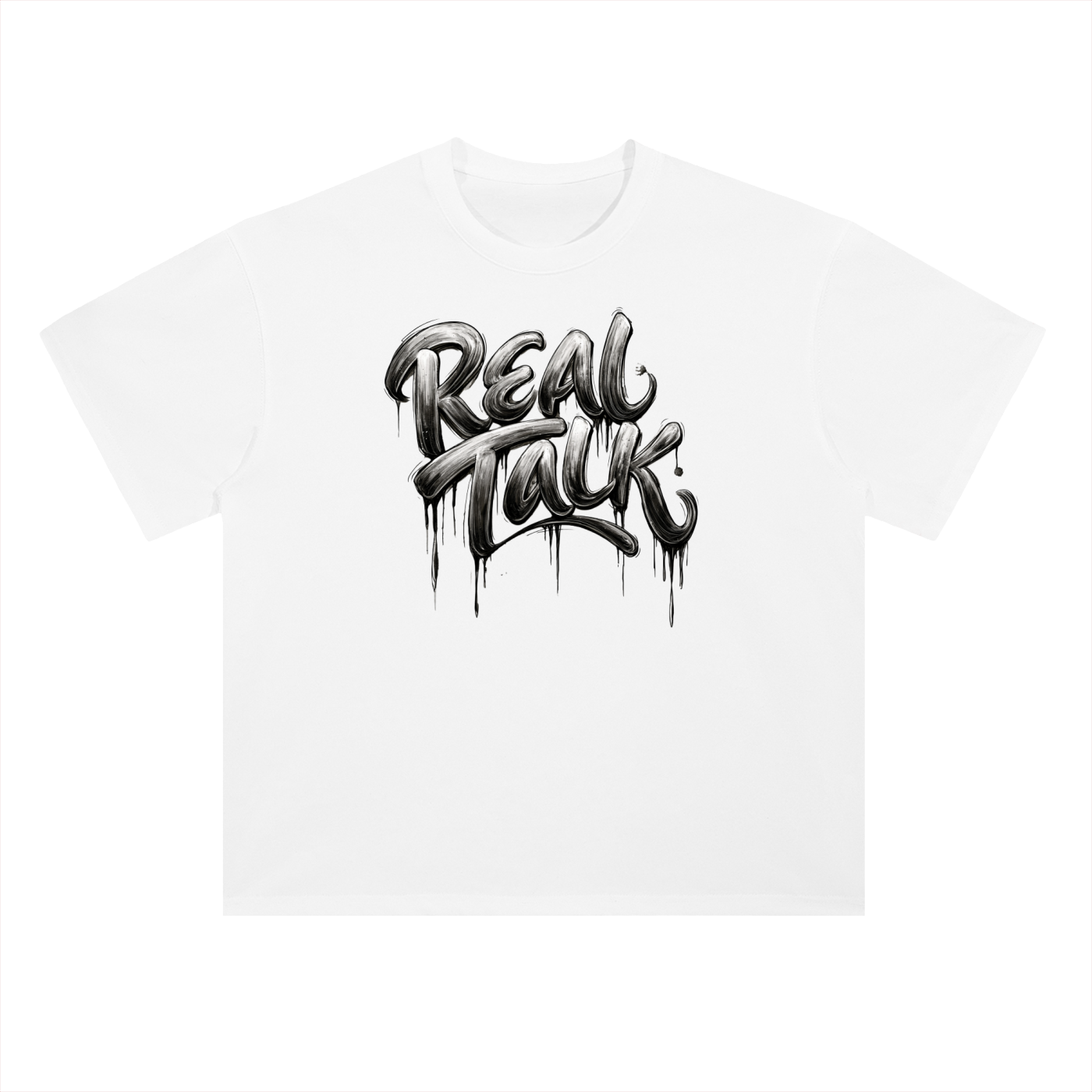 Real Talk-Heavyweight Drop Shoulder Cotton T-Shirt