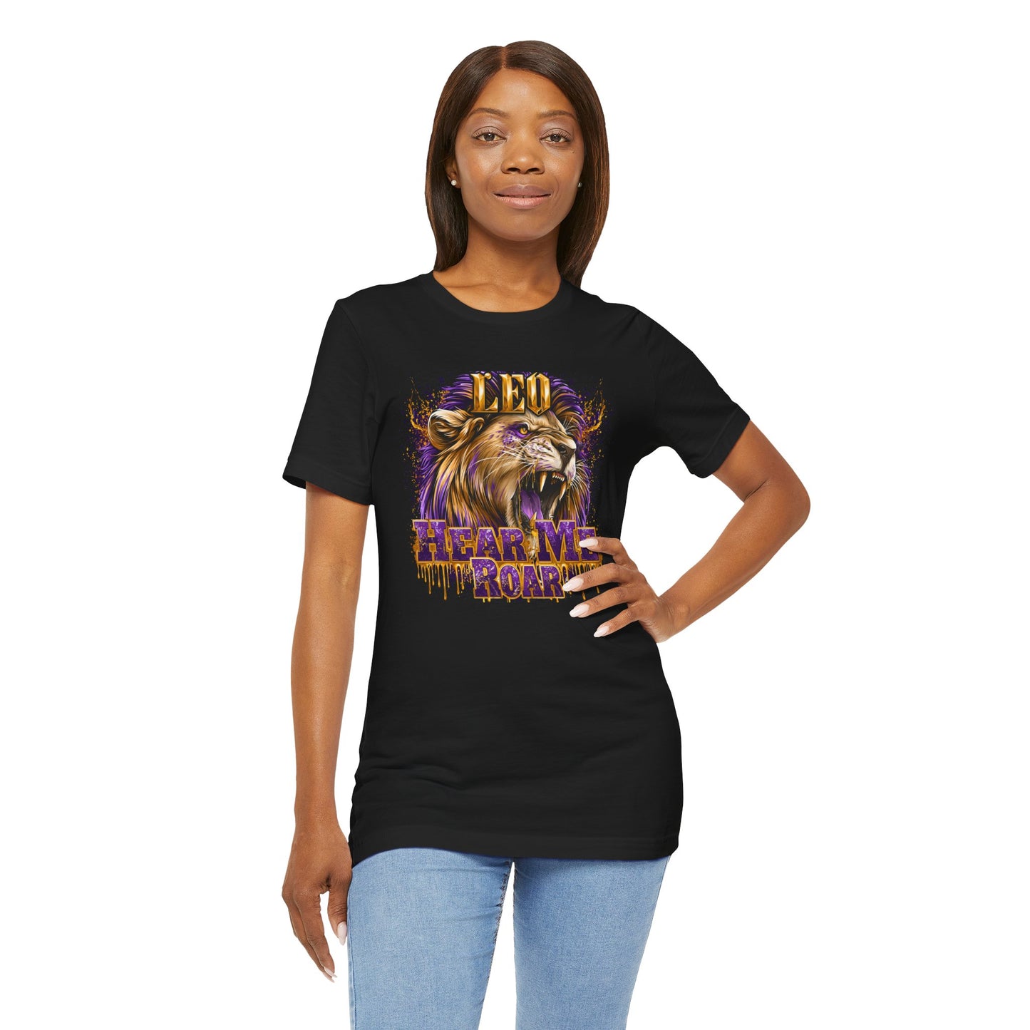 Leo-Hear Me Roar-Zodiac Unisex Jersey Short Sleeve Tee