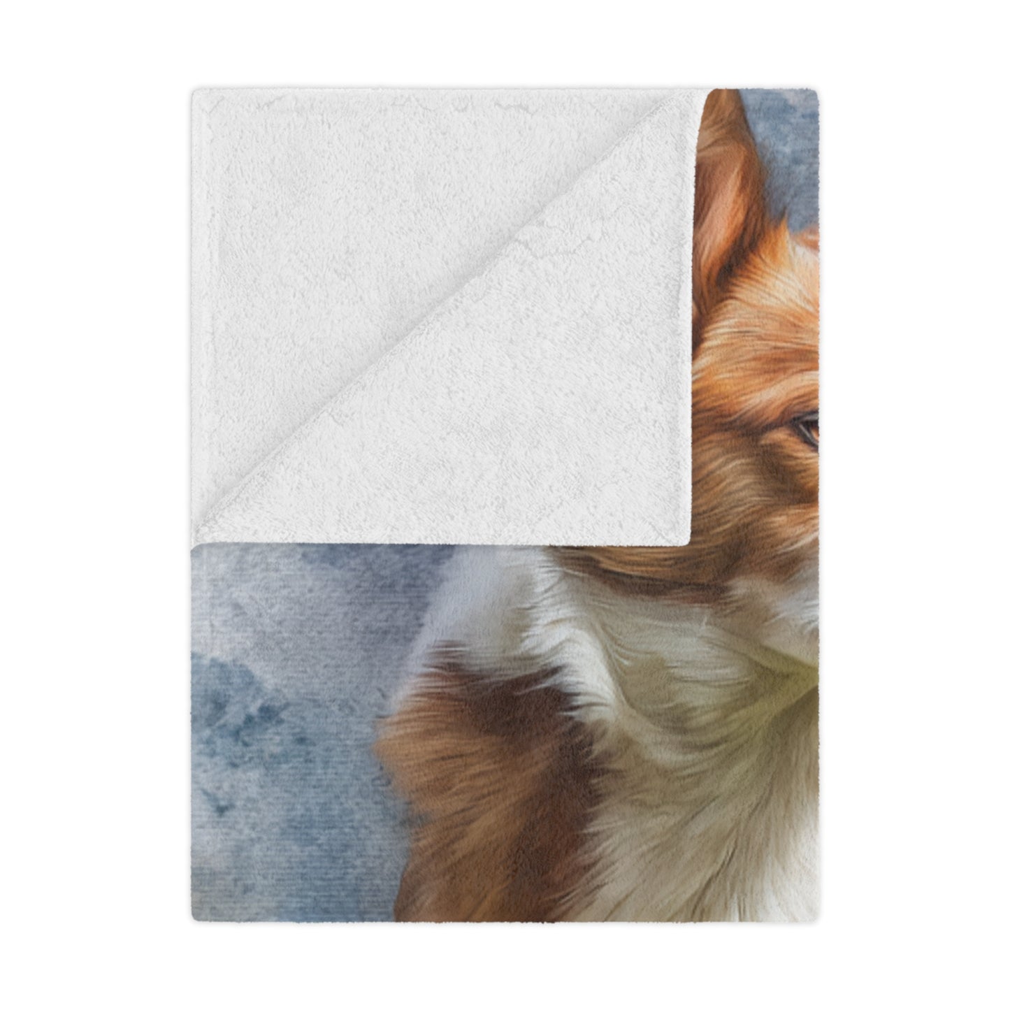 Norwegian Lundehund Dog Watercolor Minky Blanket – Soft Pet Portrait Throw for Dog Lovers
