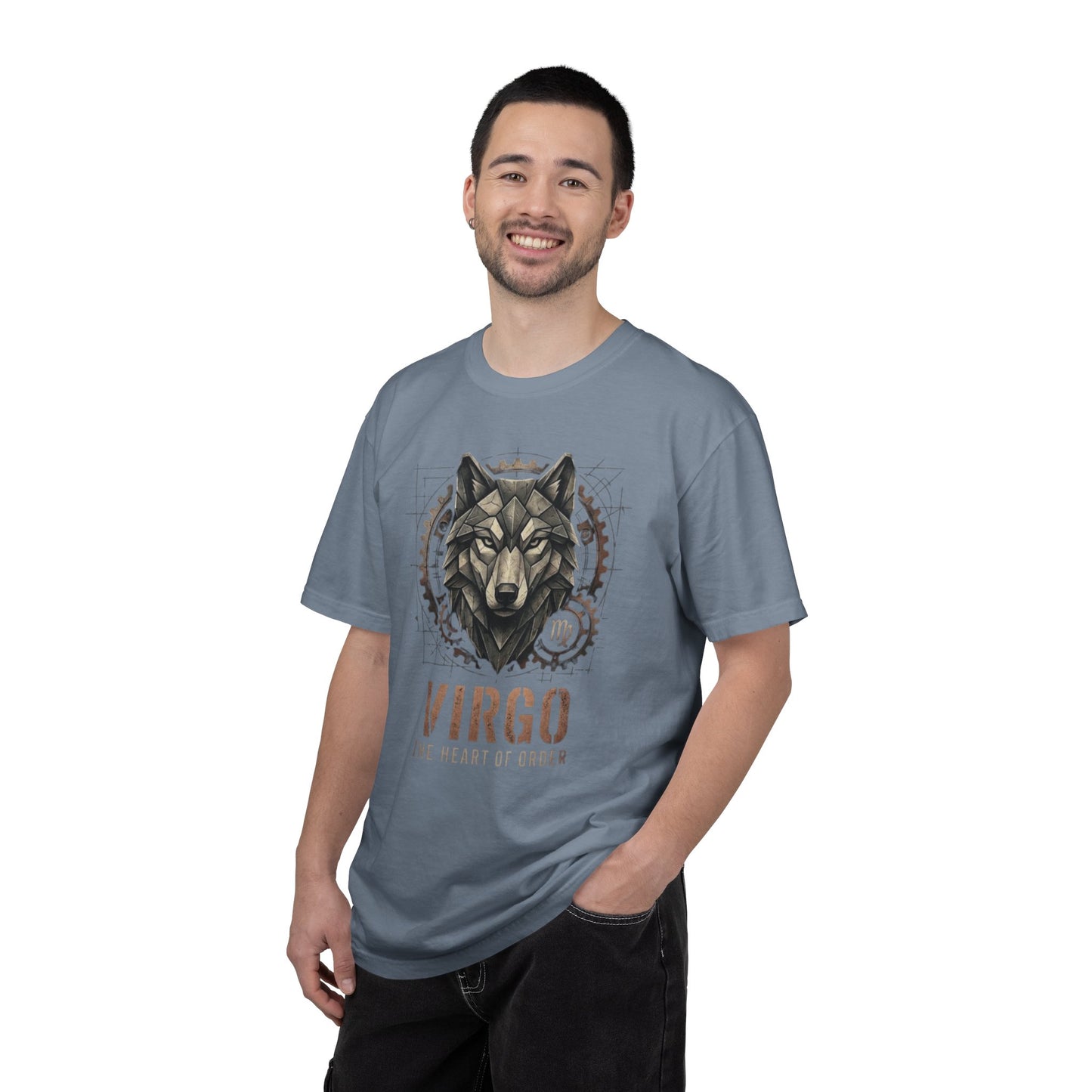Virgo Wolf T-Shirt for Him — "The Heart of Order" Zodiac Tee