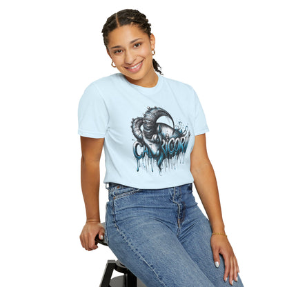 Capricorn-Zodiac Graphic Tee (Goat Horn Illustration)
