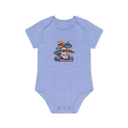 Baby Bodysuit — Cute Racing Kart Crew Graphic Organic Infant One-Piece