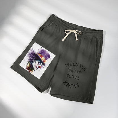 Clown Graphic Sweat Shorts — "When You See It You'll Know" Fleece Lounge Shorts