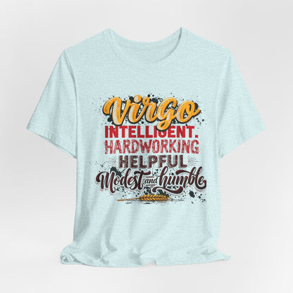 Virgo T‑Shirt for Her — "Intelligent, Hardworking, Helpful, Modest & Humble" Zodiac Tee