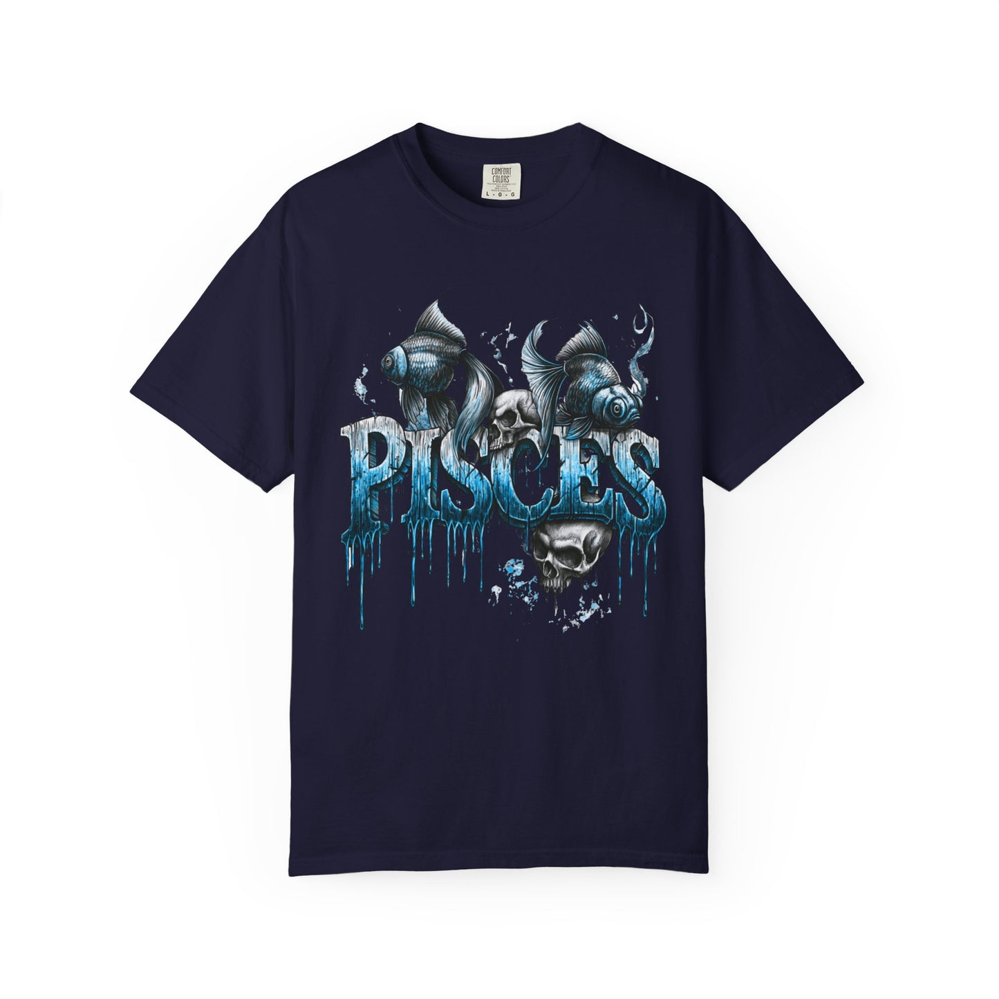 Pisces Zodiac T-Shirt — Artistic Drip Fish Graphic Tee
