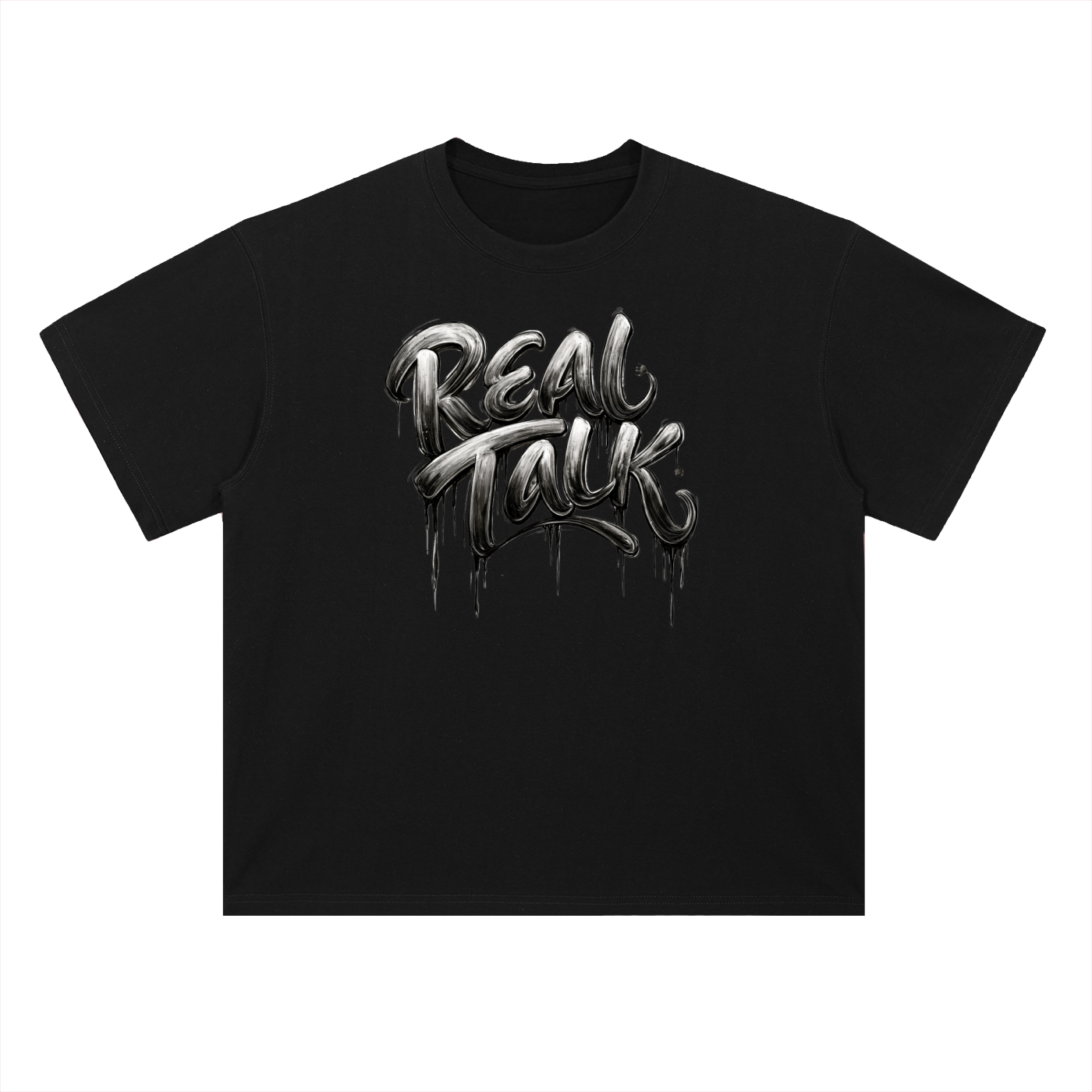 Real Talk-Heavyweight Drop Shoulder Cotton T-Shirt