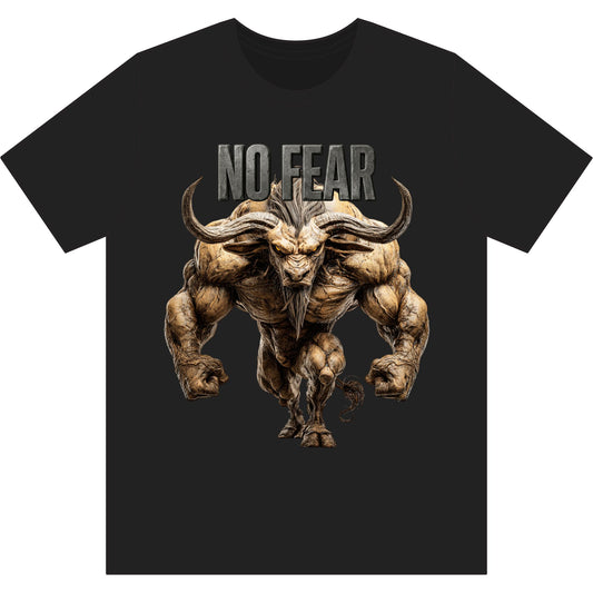 No Fear Bull Graphic Tee — Motivational Gym & Workout Shirt