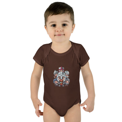 Baby Bodysuit — Cute Cartoon Viking Family Graphic