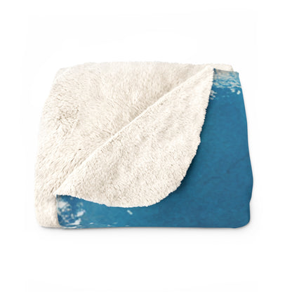 The Azawakh sighthound dog breed on a Sherpa Blanket — Blue Watercolor Greyhound Throw