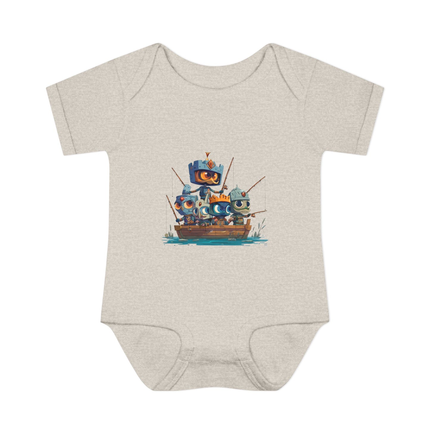 Infant Baby Rib Bodysuit-Baby Knights fishing