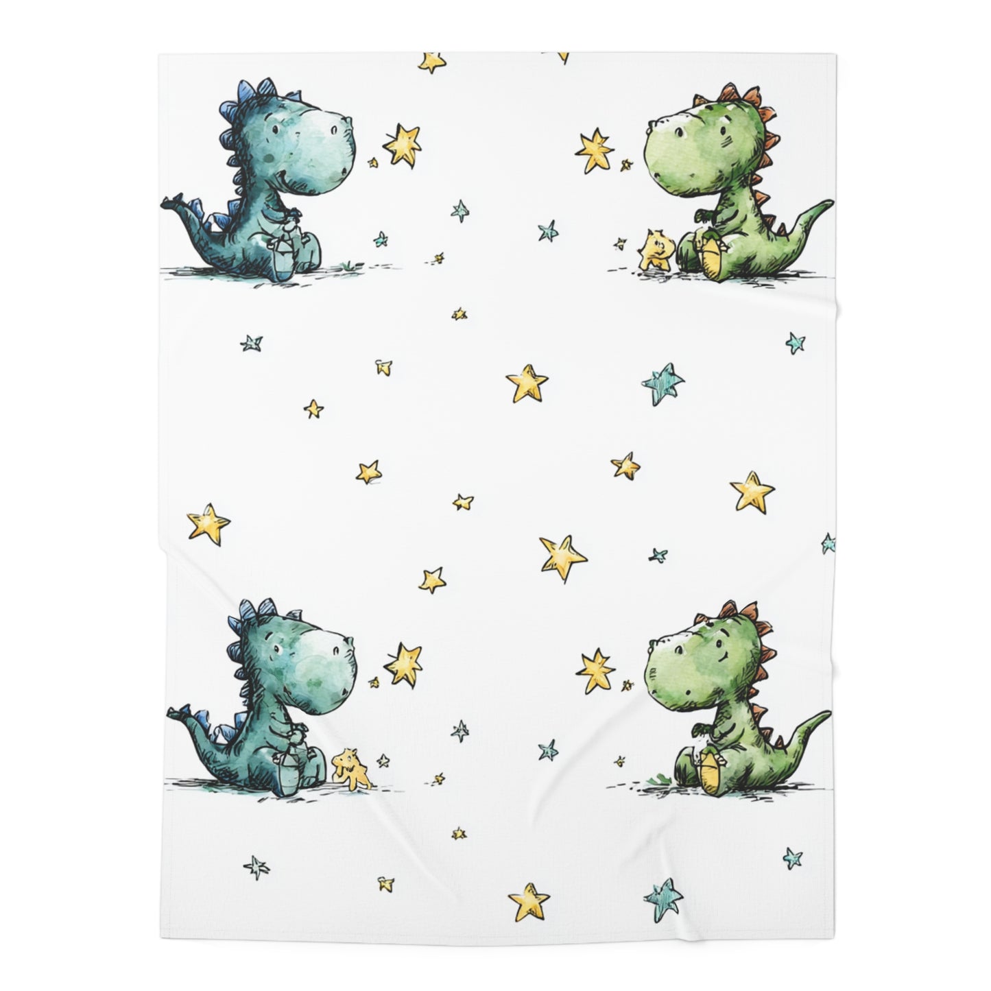 Dinosaur Star Baby Swaddle Blanket — Soft Nursery Receiving Blanket for Newborns