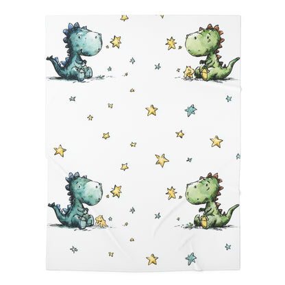 Dinosaur Star Baby Swaddle Blanket — Soft Nursery Receiving Blanket for Newborns