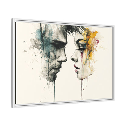 Framed Matte Canvas Art — Abstract Watercolor Faces Wall Print